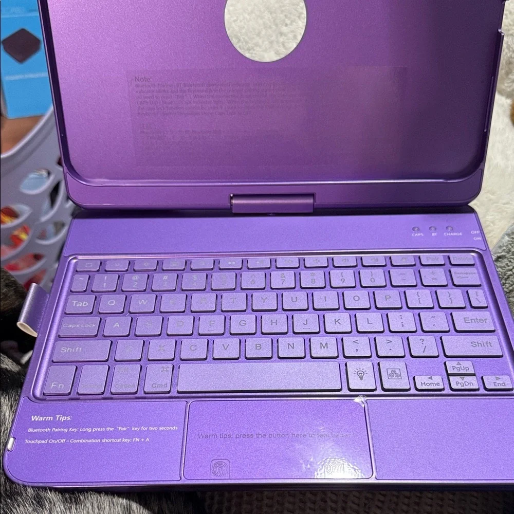 Purple Tablet Case with Keyboard and Trackpad